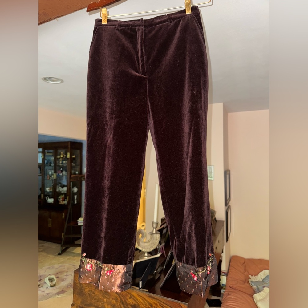 Simonetta Velvet Girls Age 12 Formal Pants - Dark Brown